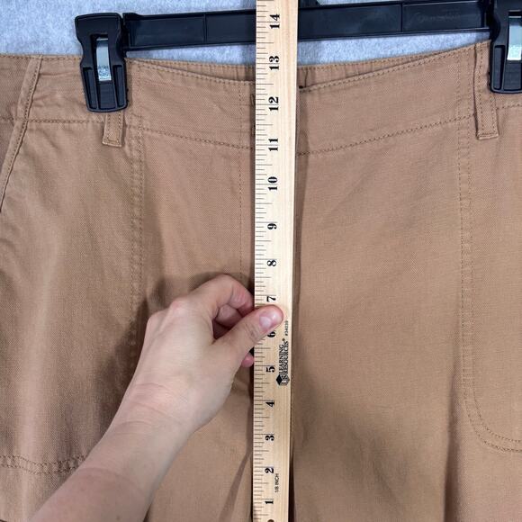 Talbots Cargo Pant 14P Khaki Linen Capri Super Soft Utility Wide Leg Baggy Crop - Picture 5 of 11